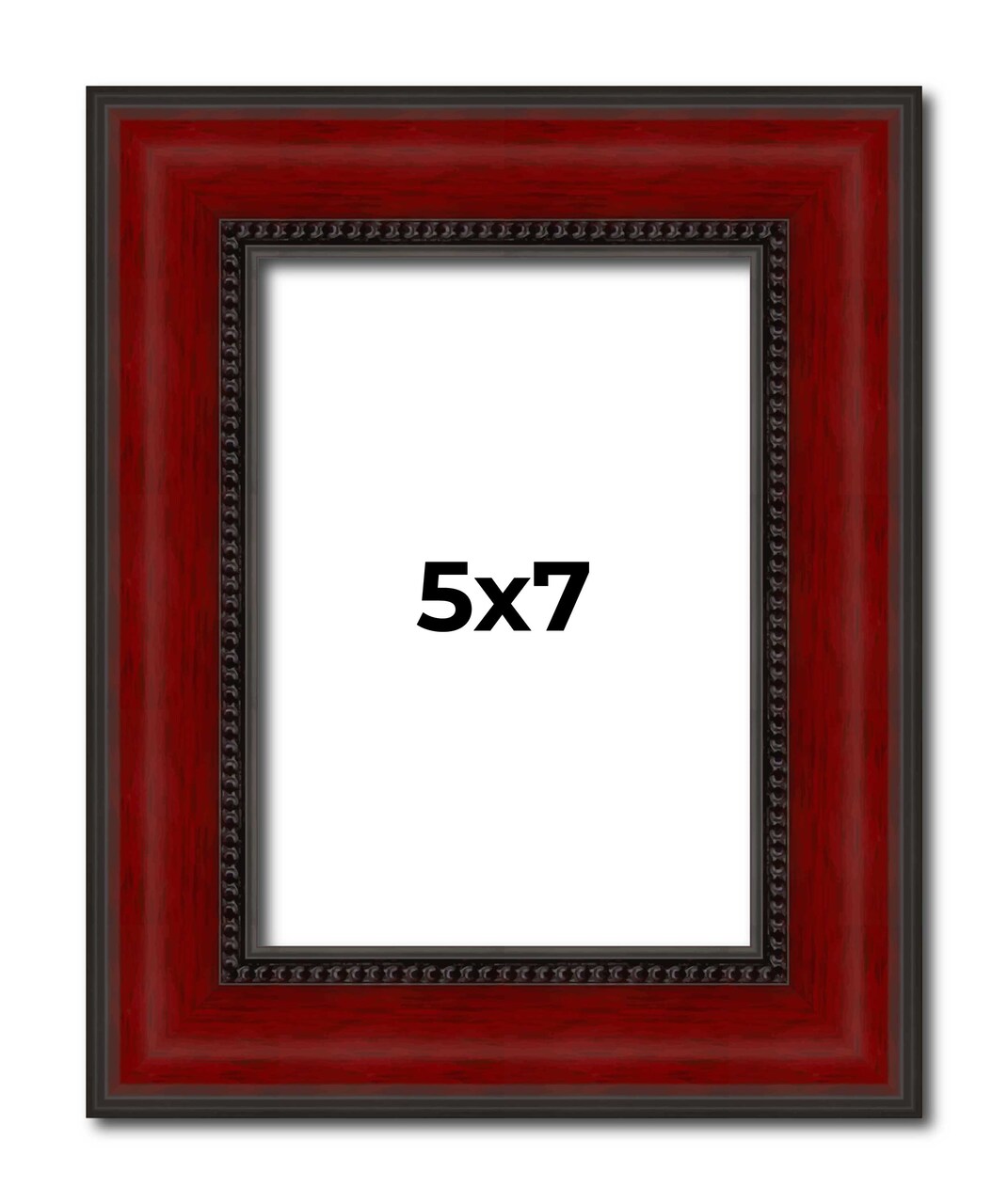 5x7 Weathered Red Picture Frame - UV Acrylic, Foam Board Backing, Hanging Hardware